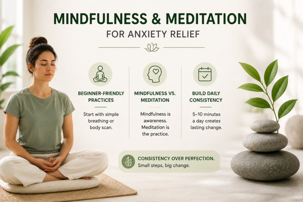 Mindfulness and Meditation for Anxiety Management