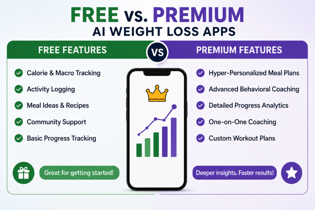 Best AI Weight Loss Apps: Free vs. Premium Features