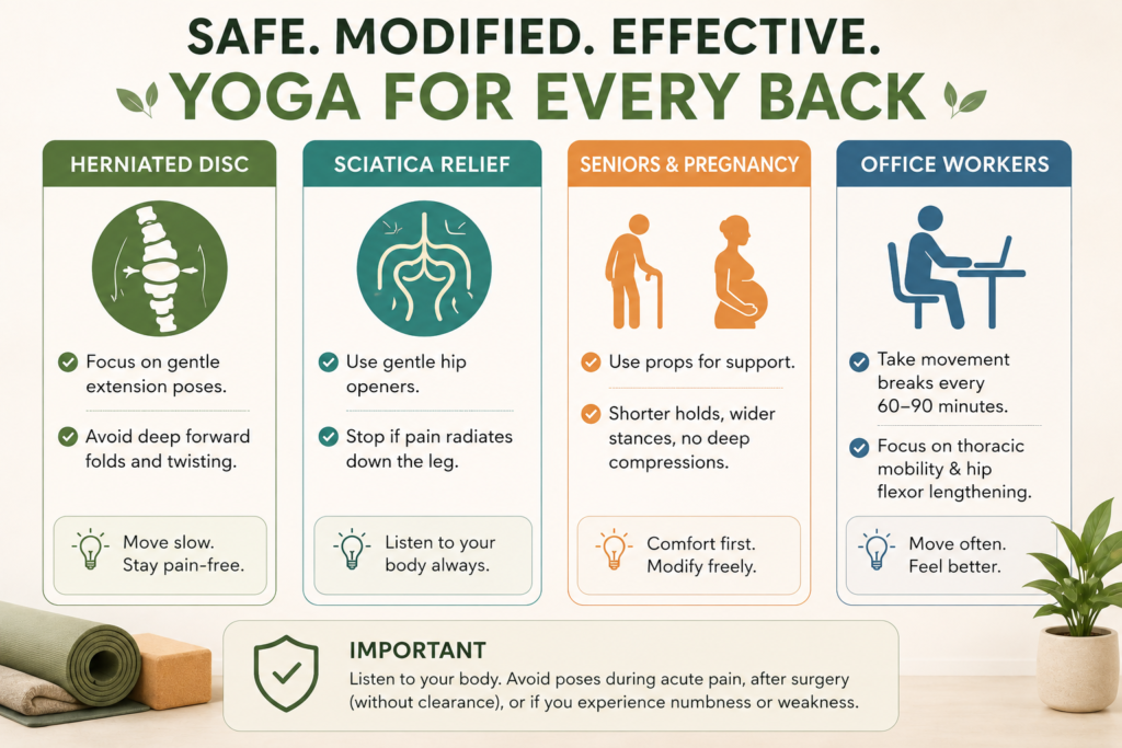 Modifications and Precautions for Different Back Conditions