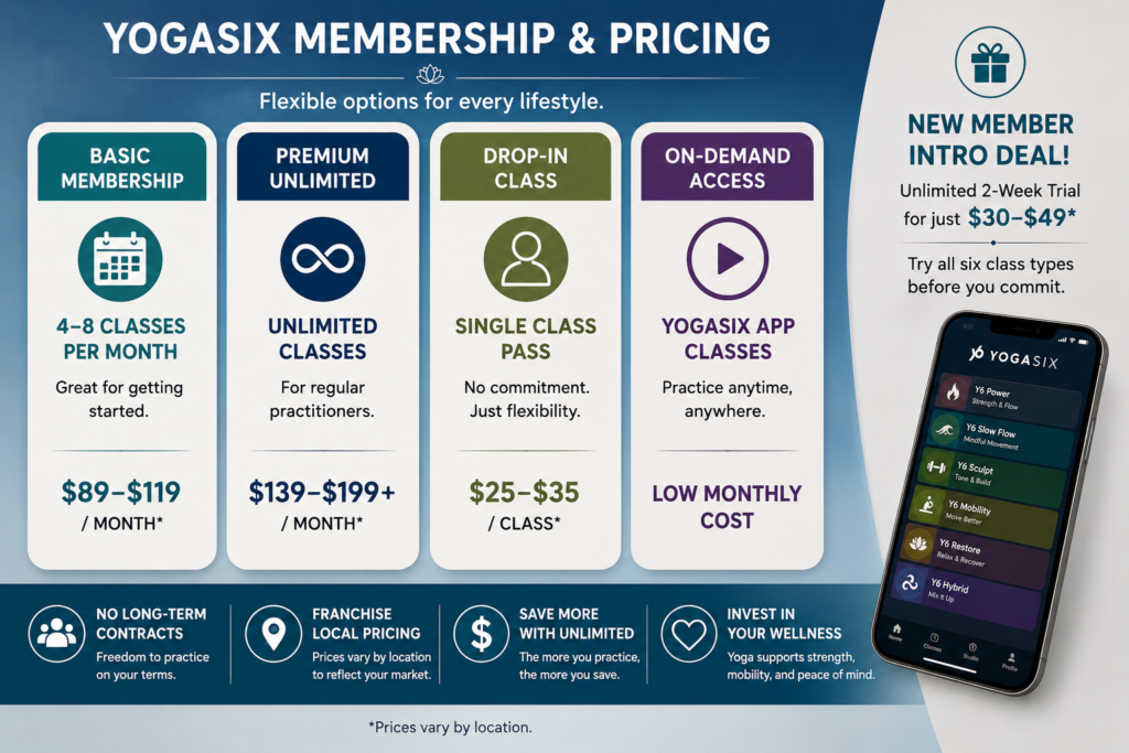 YogaSix Membership, Pricing, and Class Options